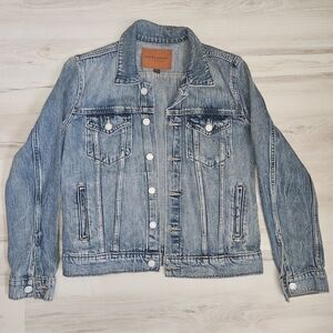 Lucky Brand Tomboy Trucker 100% Cotton Denim Jacket Medium Wash Blue Size Medium